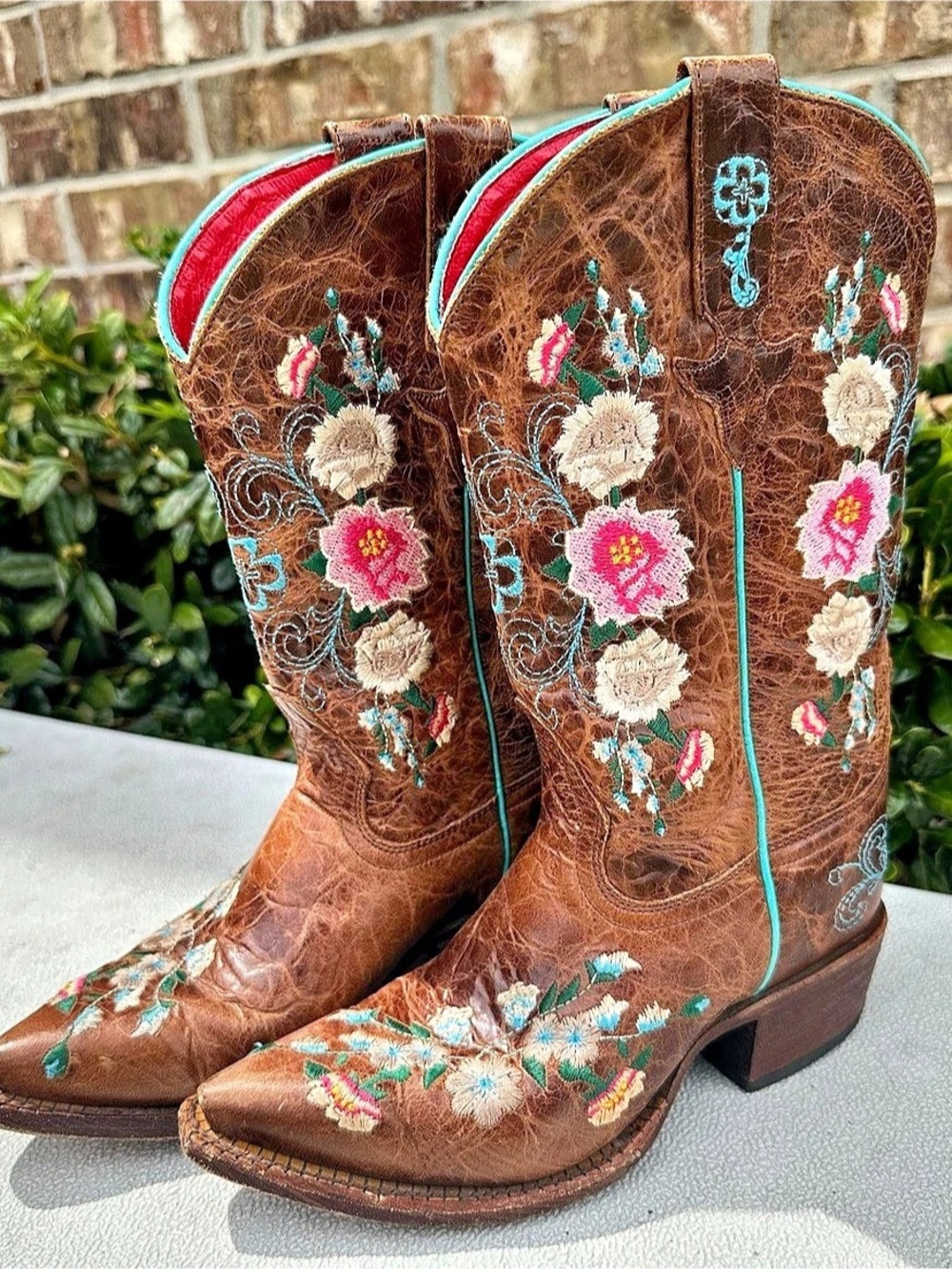 Macie Bean Boots 1362 8012 Floral Embroidered Kids Western Boots US 2